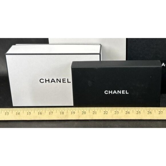 Chanel White & Black Gift Boxes & Tissue Empty Luxury Storage - Picture 1 of 4